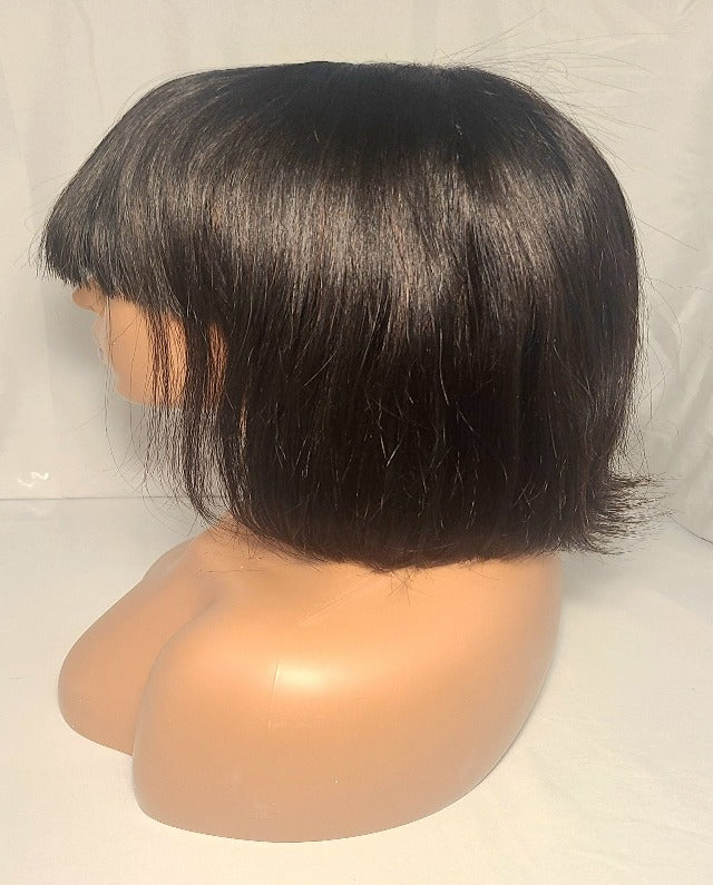 Natural Bang Wig Straight Human Hair 10''